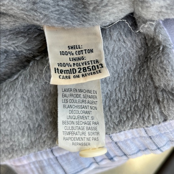 L.L. Bean COZY Lined Flannel Pink Gray and White Size L Jacket/ Shirt - Picture 13 of 16